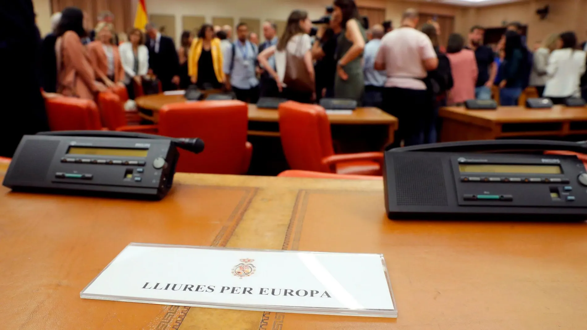 Sitios asignados para Lliures per Europa, la coalición electoral de Puigdemont en las pasadas elecciones europeas/ Efe/Juan Carlos Hidalgo
