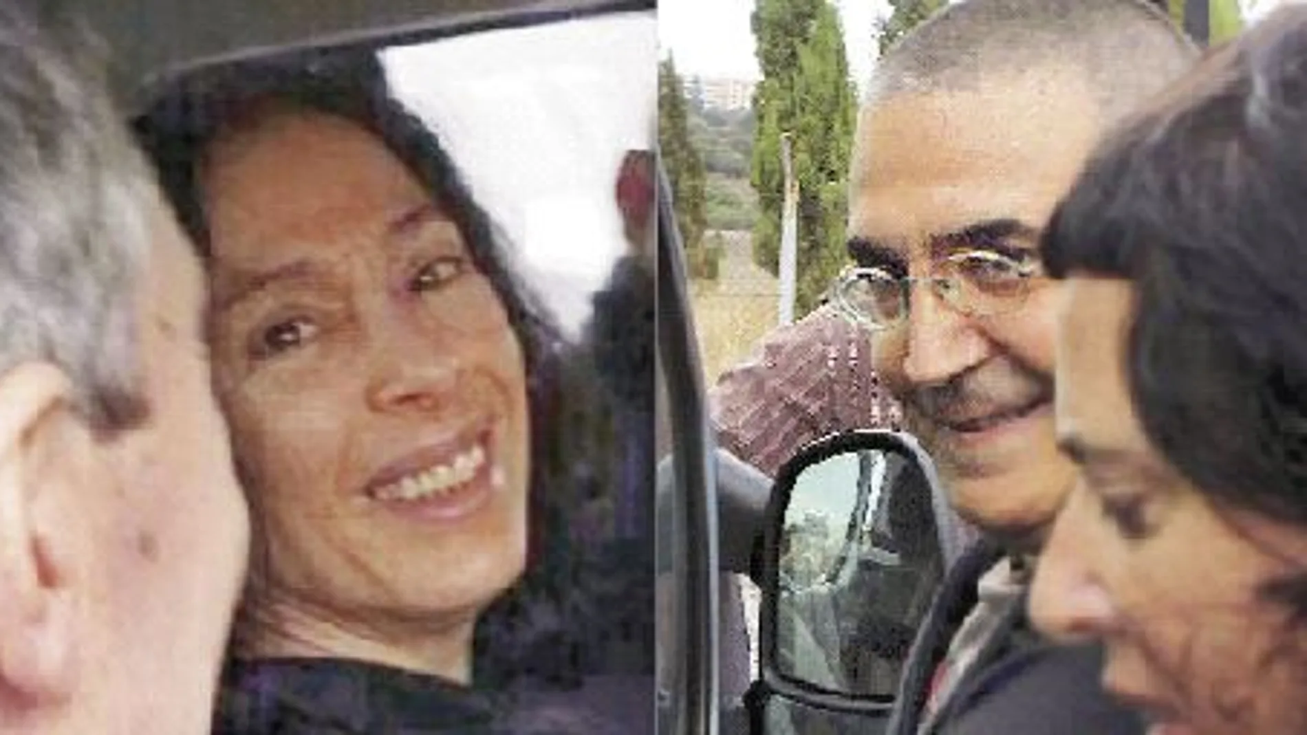 Los etarraras Inés del Río y Juan Manuel Piriz a la salida de la cárcel, la semana pasada