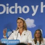 María Dolores de Cospedal, durante su intervención en la clausura de la Escuela de Verano del PP en Gandía (Valencia)