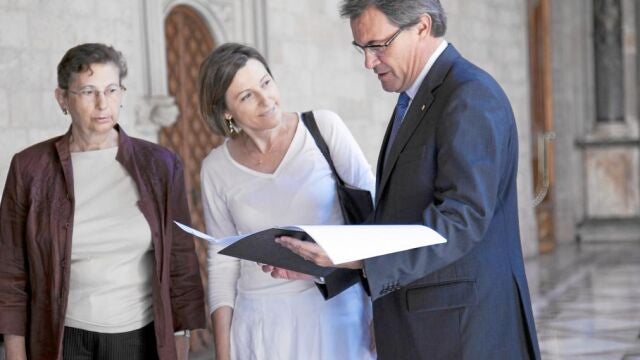 La presidenta de la ANC, Carme Forcadell, junto al president Artur Mas
