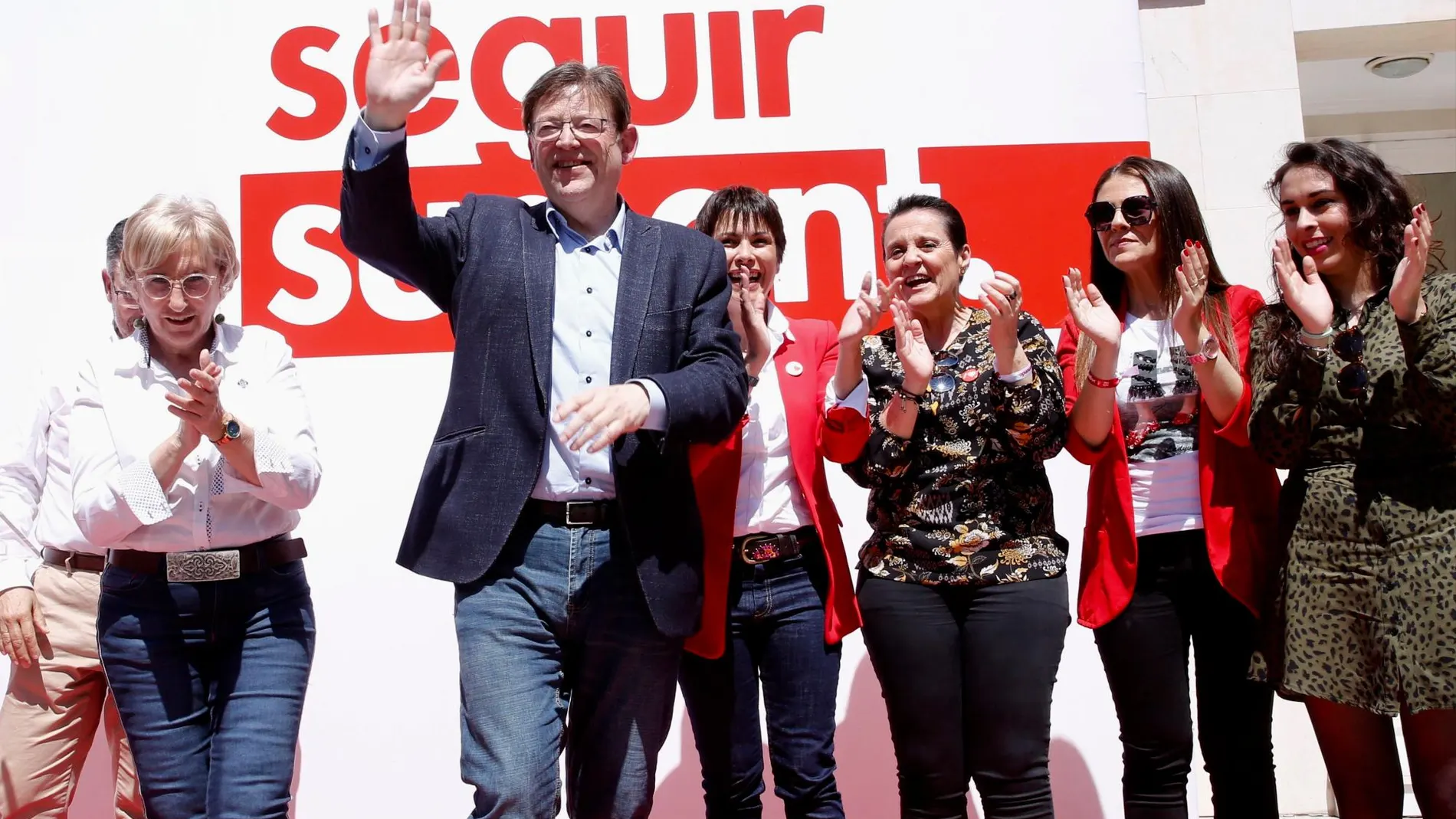 El presidente de la Generalitat, Ximo Puig, ayer en un acto de campaña
