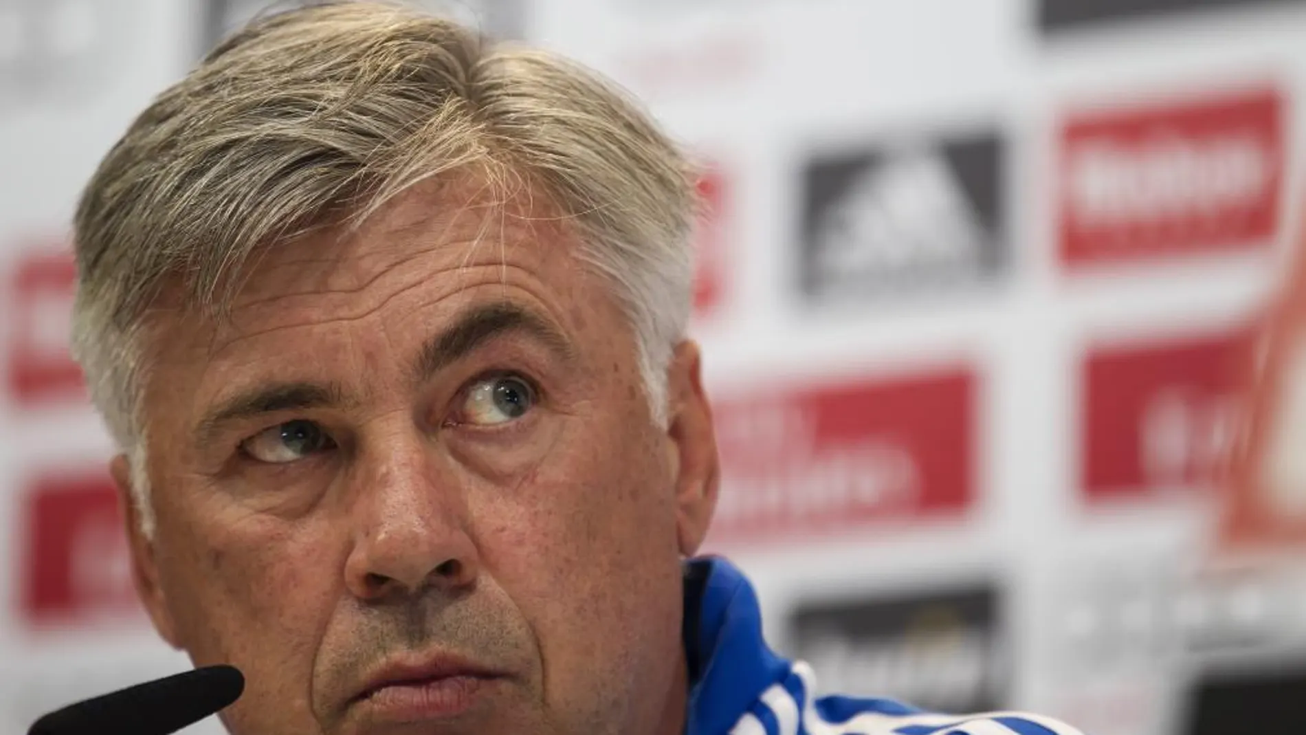 Carlo Ancelotti, durante la comparecencia de prensa de esta mañana