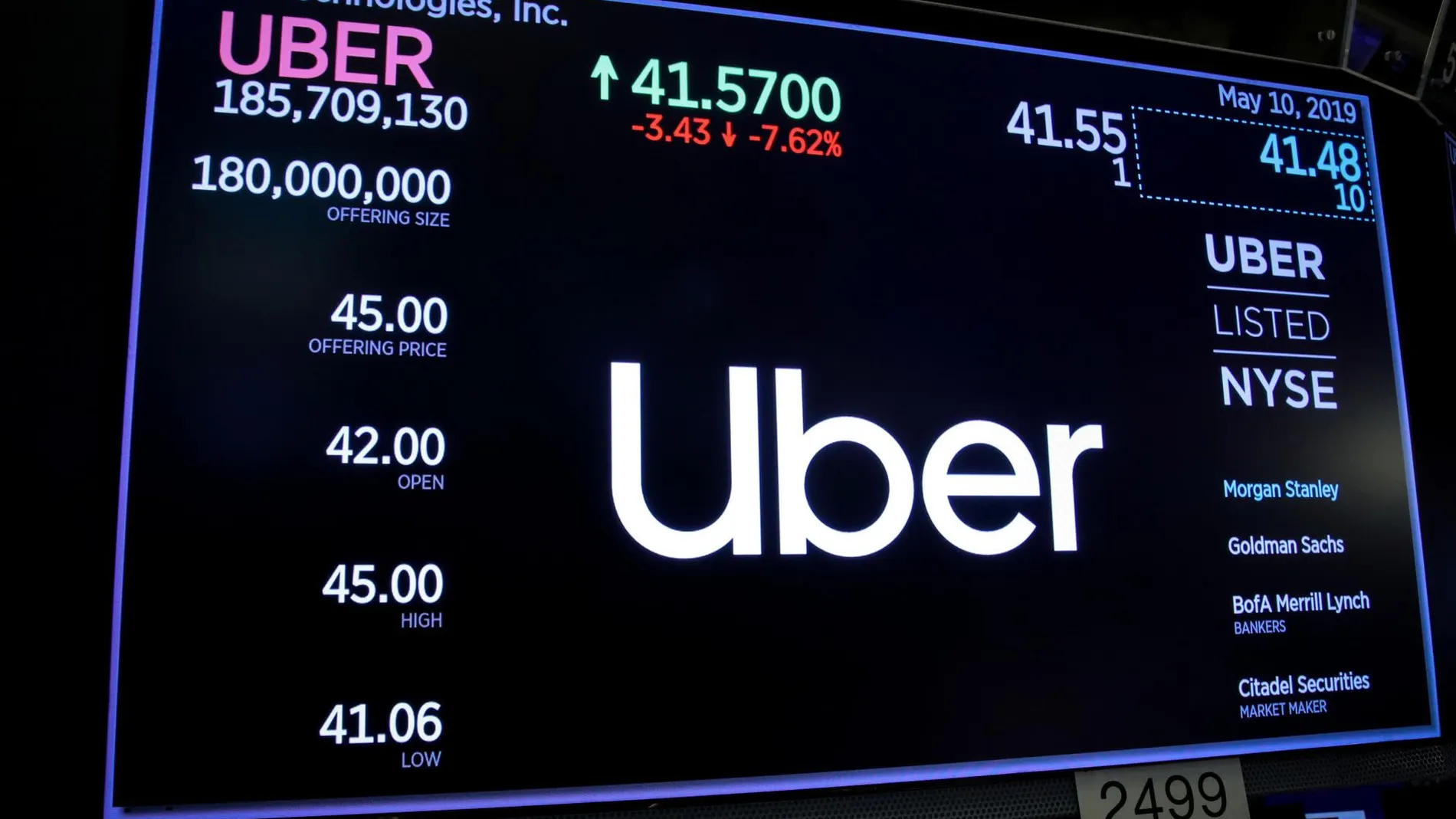 Uber debutó el pasado viernes en bolsa con caídas