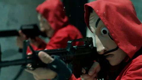 Imagen de archivo de una escena de “La casa de papel”