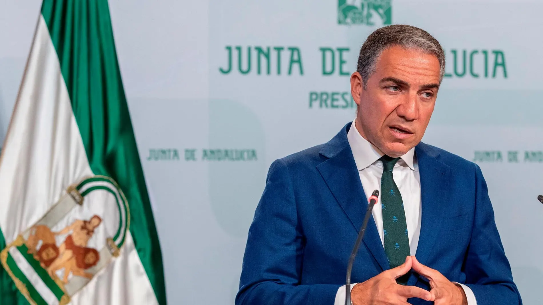 El consejero de Presidencia y portavoz de la Junta, Elías Bendodo, ayer, tras el Consejo de Gobierno / Foto: Efe