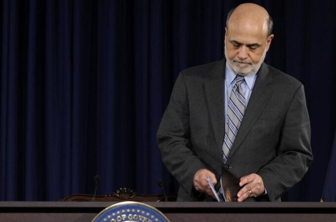 Ben Bernanke, durante la rueda de prensa posterior a la reunión de la FED