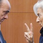 El ministro de Economía, Luis de Guindos, junto a la directora gerente del Fondo Monetario Internacional, Christine Lagarde