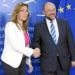 Susana Díaz se reunió ayer con el presidente del Parlamento europeo