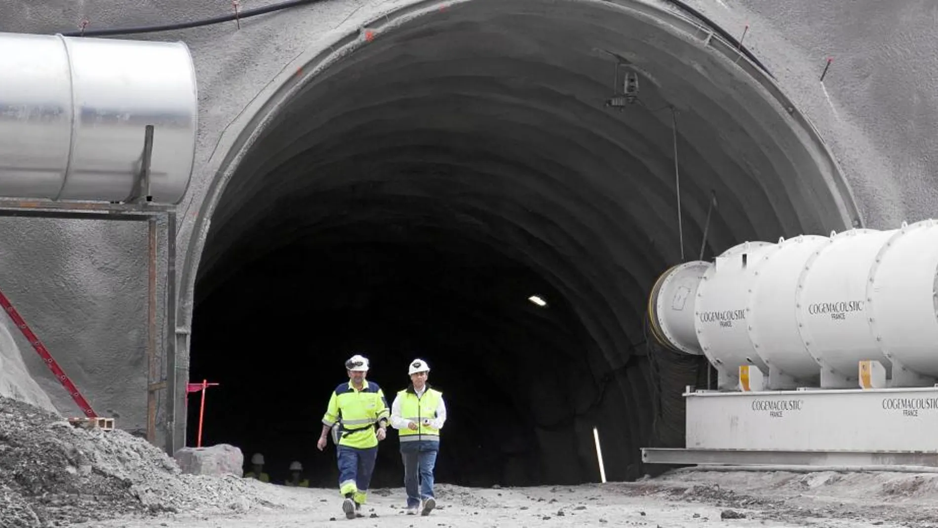 Imagen de la construcción de una de las rampas de las minas de Iberpotash