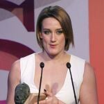 Mireia Belmonte, tras recibir uno de los "Premios AS del deporte 2012", anoche en el hotel Palace de Madrid.