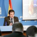 El vicepresidente del Consell y portavoz, José Císcar, compareció ante los medios tras la reunión semanal del Gobierno valenciano