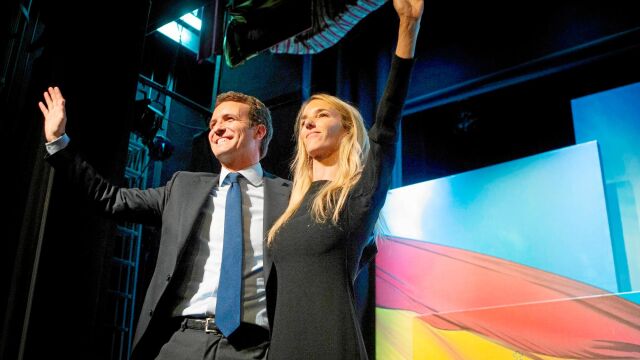 El presidente del PP, Pablo Casado, y Cayetana Álvarez de Toledo, durante un acto en Barcelona / Efe