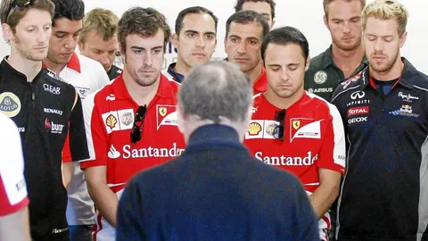 ALONSO, VETTEL, Raikkonen y el resto actuaron al margen de los dueños de la F-1 para mostrar su pesar unidos