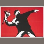 «Love is in the Air» por Banksy