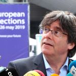 Carles Puigdemont durante una rueda de prensa en pasado domingo, día en que se celebró las elecciones europeas