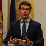 Pablo Casado, hoy en el Congreso de los Diputados. (Foto: Cipriano Pastrano)