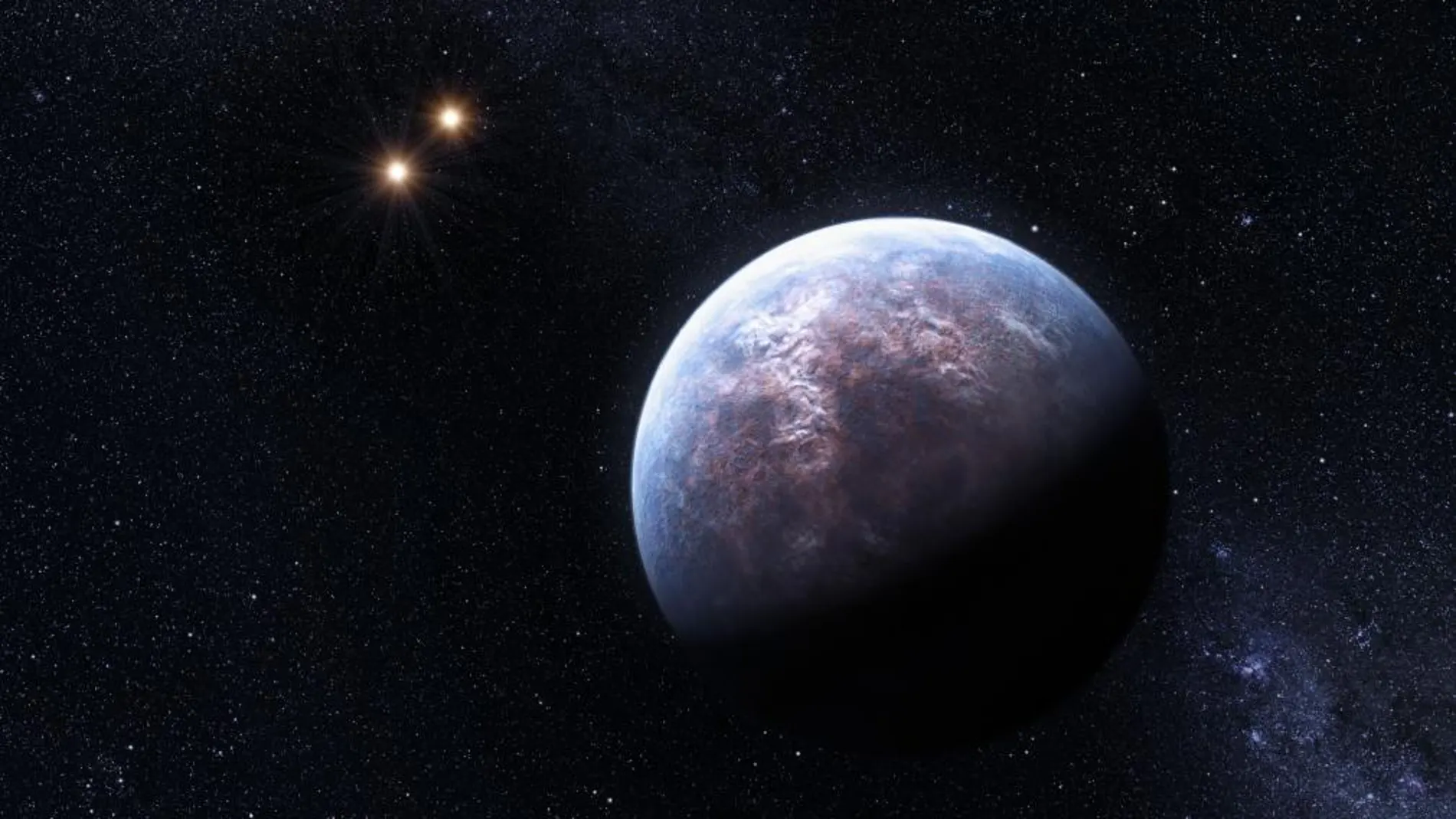 La ciencia busca exoplanetas capaces de albergar vida (en la imagen, representación del sistema Gliese 667, donde se han hallado varios de ellos)