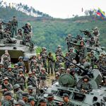 Militares venezolanos en un acto oficial con el ministro de Defensa esta semana / Efe
