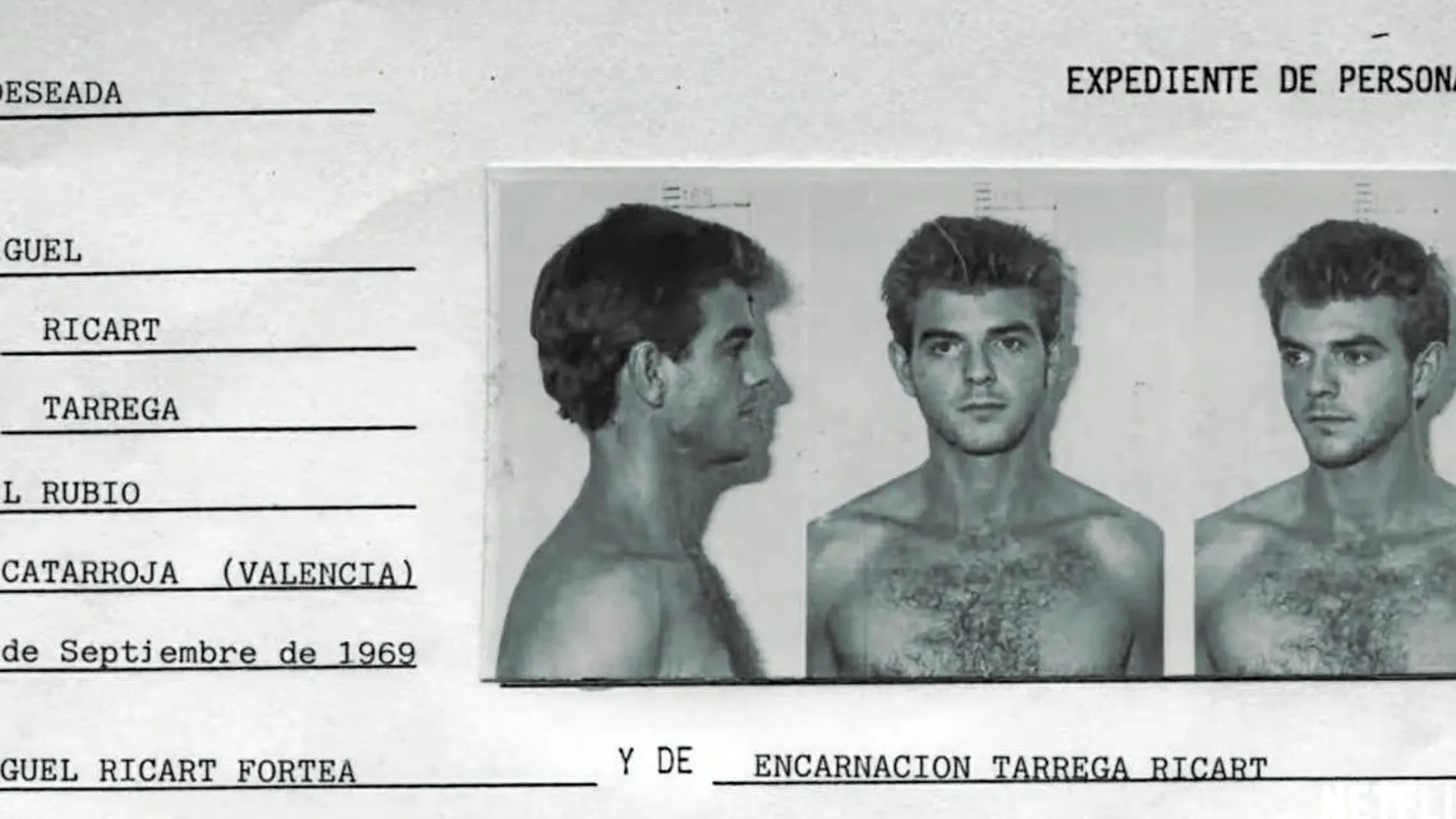Expediente de Miguel Ricart, el único que fue juzgado y condenado por los asesinatos tras la fuga de Antonio Anglés