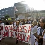 Los trabajadores del Sant Pau, en la imagen, iniciaron las protestas a finales de noviembre con una acampada indefinida en el centro