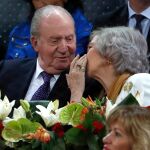 El Rey Juan Carlos y la Reina Sofía durante el Madrid Open 2019