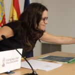 La vicepresidenta del Consell, Mónica Oltra, ayer durante la rueda de prensa posterior a la reunión semanal de los miembros del Gobierno valenciano