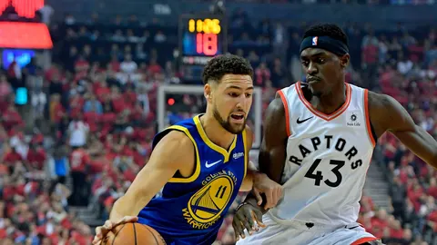 Klay Thompson, en la final de 2019 ante los Raptors