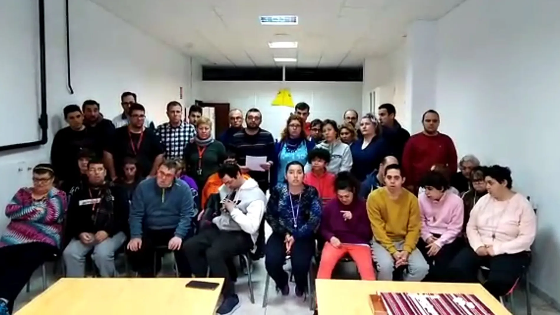 Fotograma del vídeo de denuncia que han presentado los trabajadores del Centro Ocupacional Los Silos de Burjassot