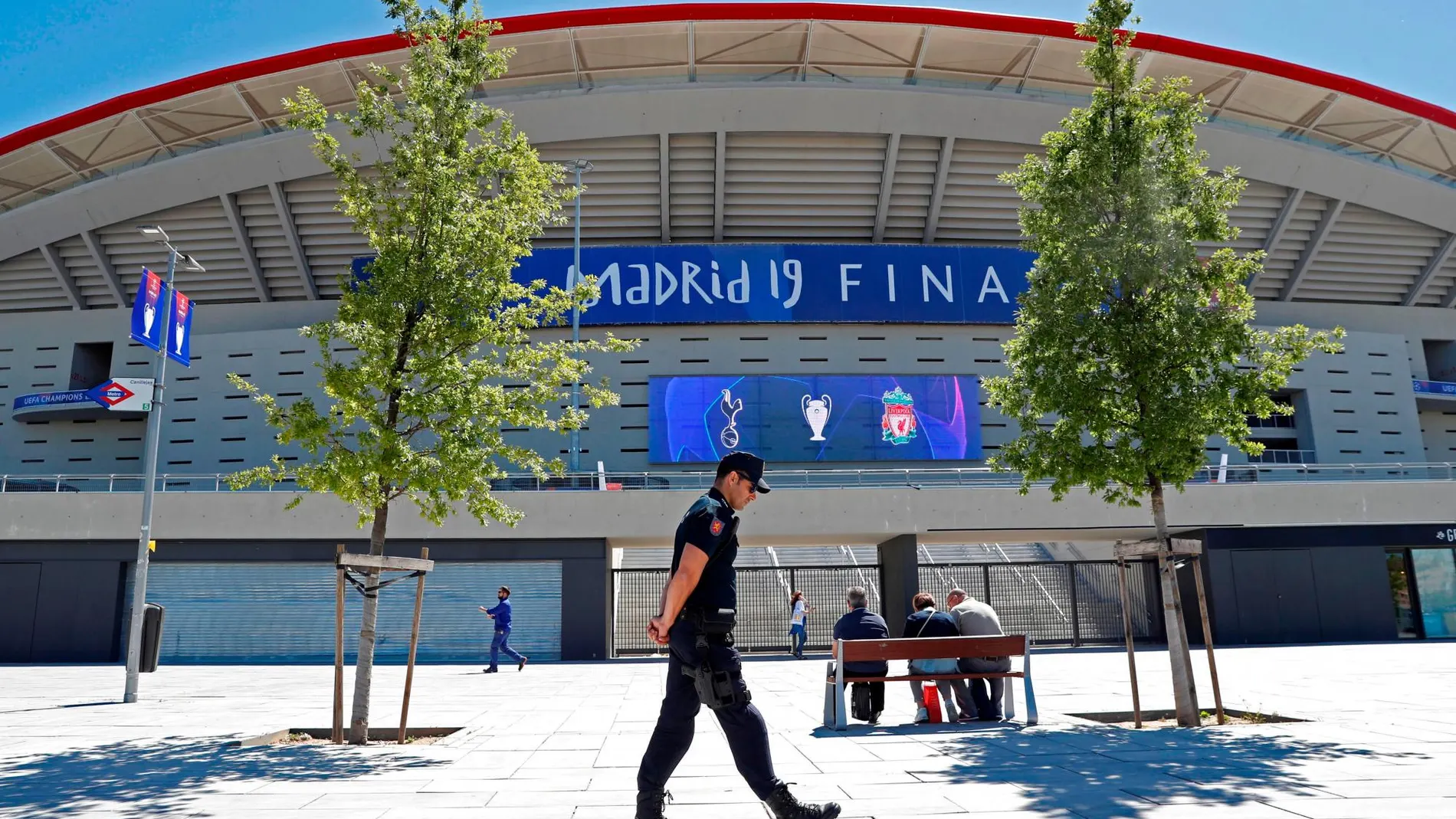 El Estadio Metropolitano preparado para la final del próximo sábado entre Tottenham y Liverpool