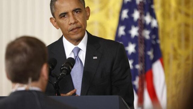 Barak Obama durante la rueda de prensa