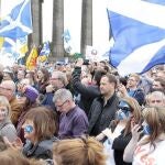 Partidarios del Sí en el referéndum por la independencia de Escocia