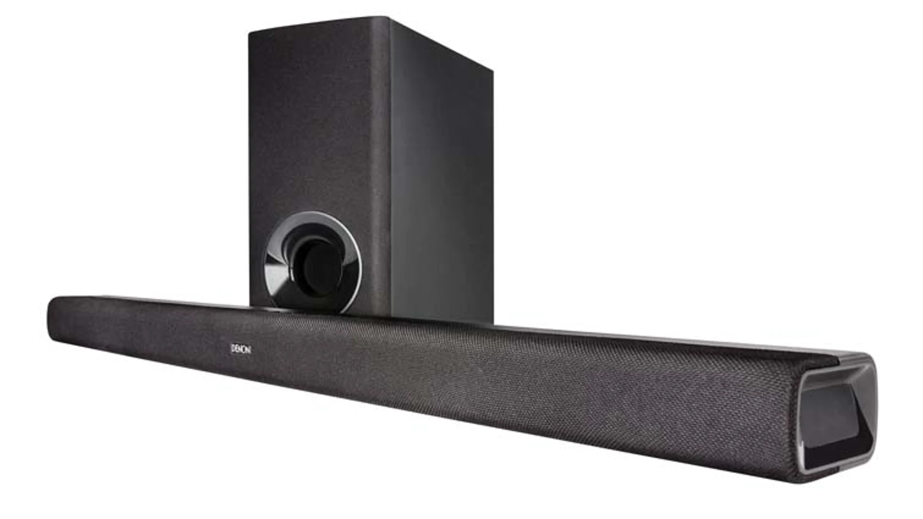 La barra de sonido ultradelgada se complementa con un subwoofer inalámbrico.