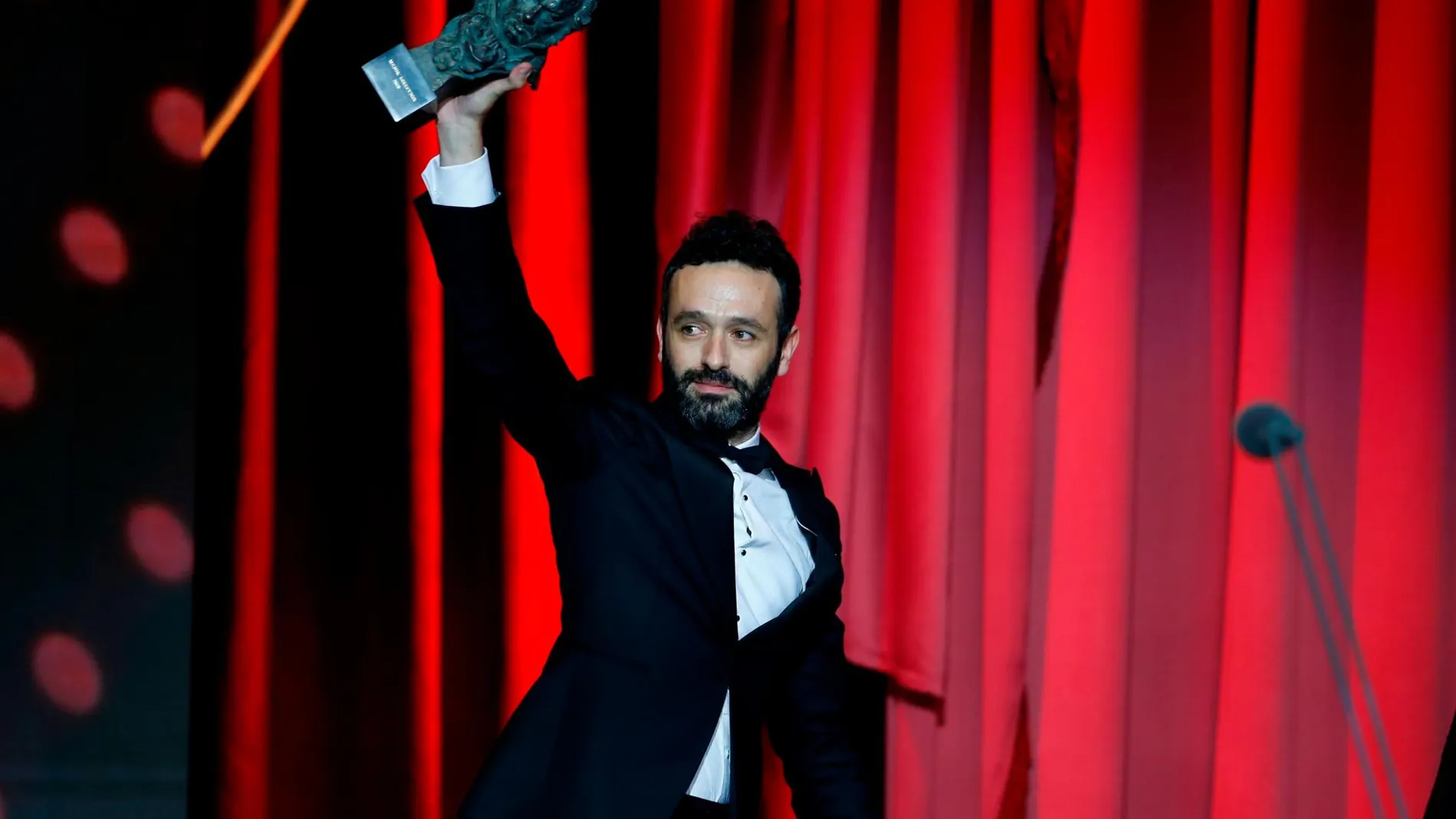 Rodrigo Sorogoyen cuando recogió el Goya al Mejor Director