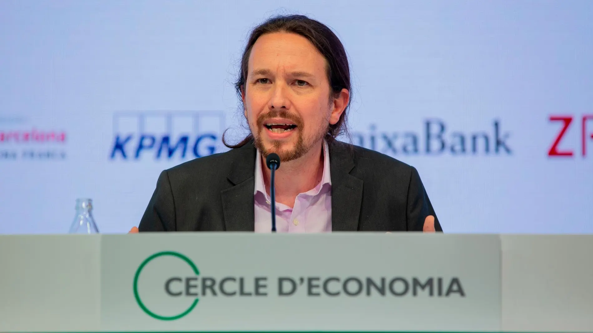Pablo Iglesias en su conferencia en el Círculo de Economía en Barcelona/Ep