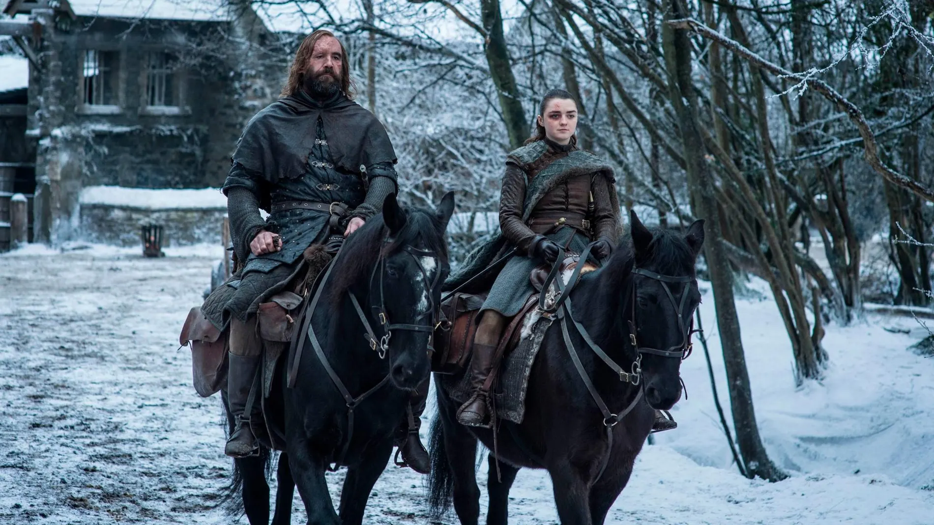 Arya Stark con el Perro en Invernalia