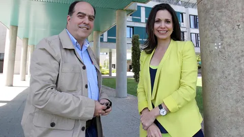 Julio Borges y María Corina Machado, en el Campus FAES, en Guadarrama (Madrid)