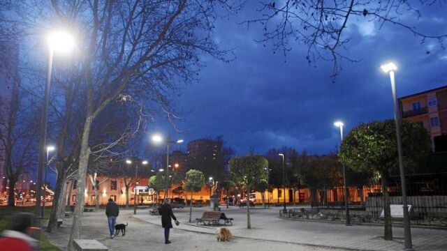 Iluminación LED en un parque de Palencia