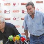 Francisco Carbonero (CC OO) y Francisco Fernández (UGT), en una reciente comparecencia