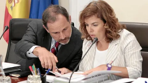 Jaime Pérez Renovales y Soraya Sáenz de Santamaría, su principal valedora