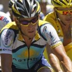 Lance Armstrong, con el maillot de Astana en 2009, el año de su regreso al ciclismo