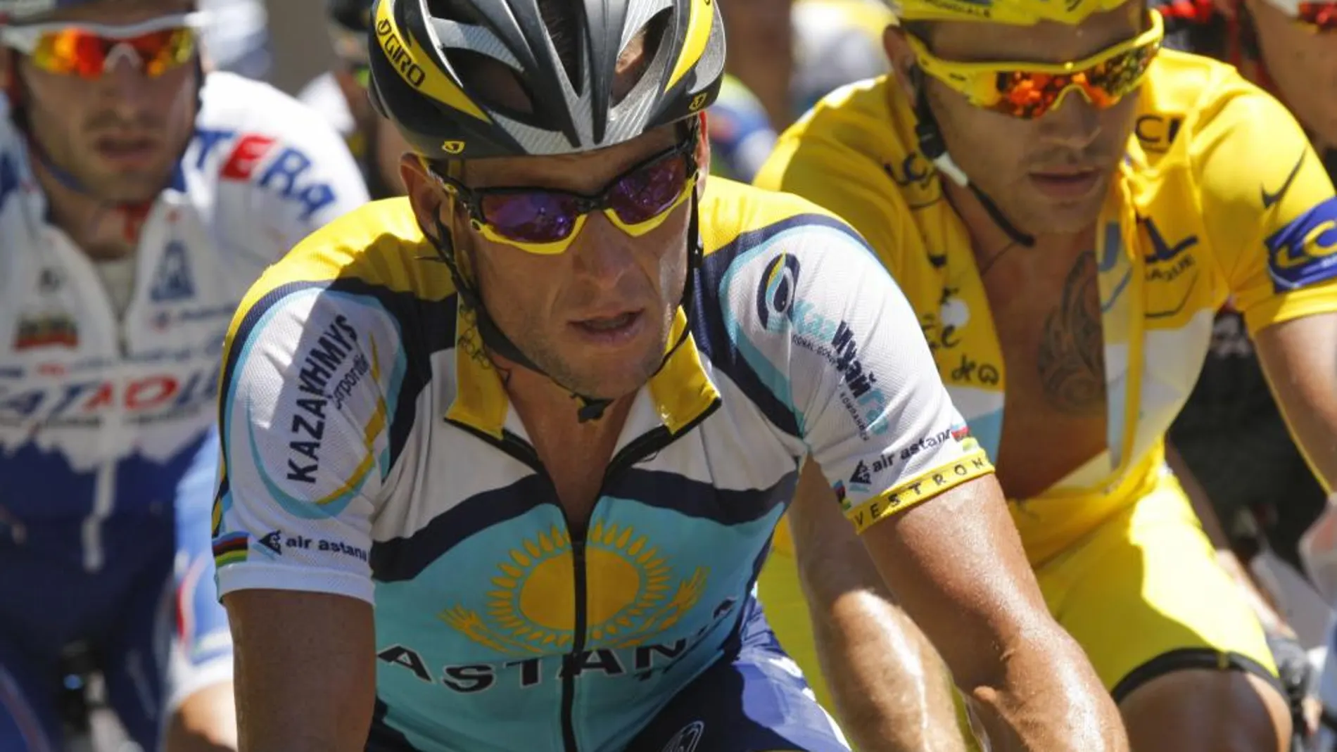 Lance Armstrong, con el maillot de Astana en 2009, el año de su regreso al ciclismo