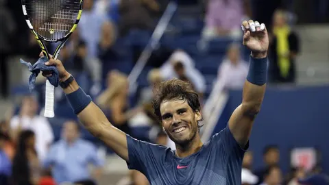 Rafael Nadal celebra su triunfo ante Tommy Robredo