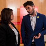 La vicesecretaria general del PSOE, Adriana Lastra, se reúne con Gabriel Rufián de ERC