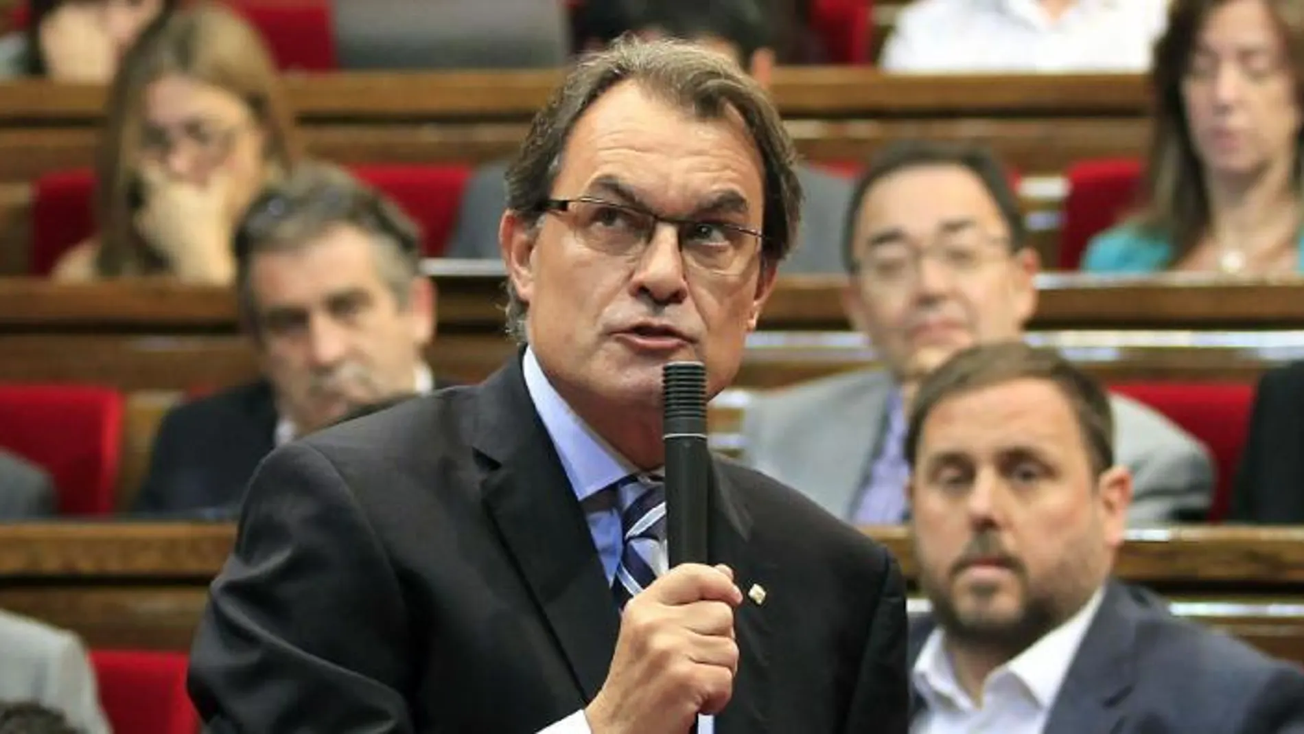 El presidente de la Generalitat, Artur Mas, durante una sesión del control del Parlament