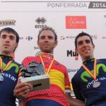 Movistar Team copa las seis primeras posiciones del Nacional contrarreloj con Valverde a la cabeza.