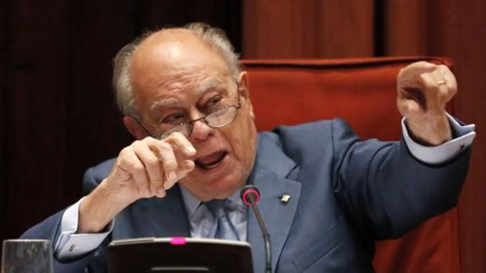 El expresidente de la Generalitat, Jordi Pujol, durante su comparecencia en el Parlamento de Cataluña