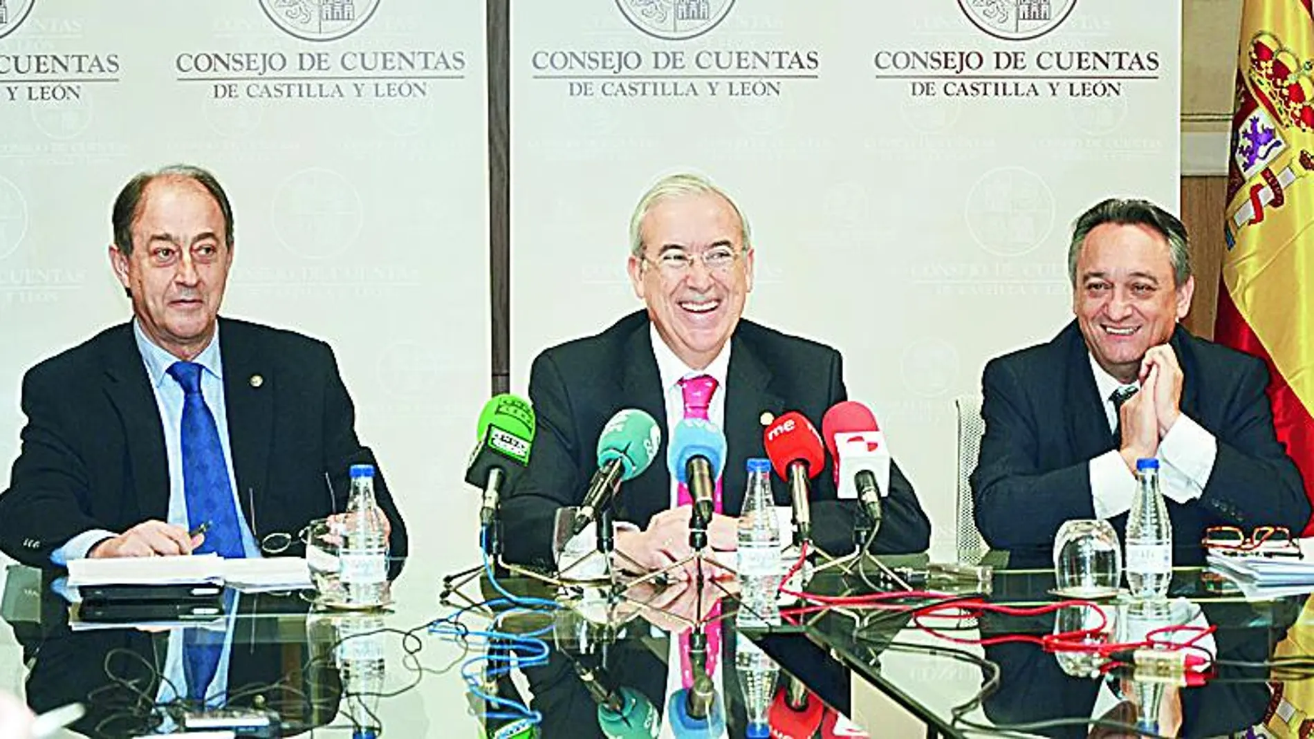 El presidente del Consejo de Cuentas, Jesús Encabo, junto a Jiménez y Melero