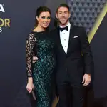 Sergio Ramos y Pilar Rubio a su llegada a una Gala del Balón de Oro.