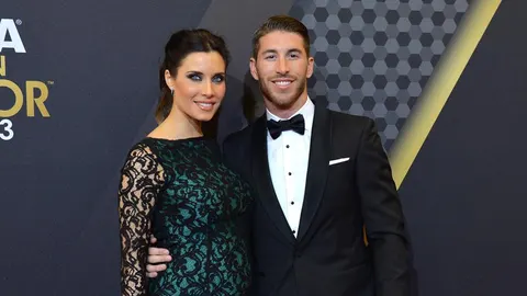 Sergio Ramos y Pilar Rubio a su llegada a una Gala del Balón de Oro.