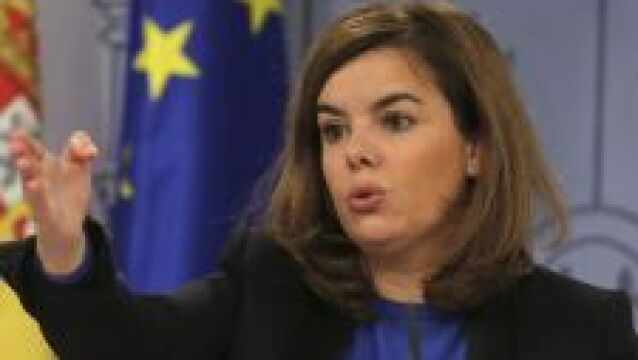 La vicepresidenta del Gobierno, Soraya Saénz de Santamaría, durante la rueda de prensa del Consejo de Ministros